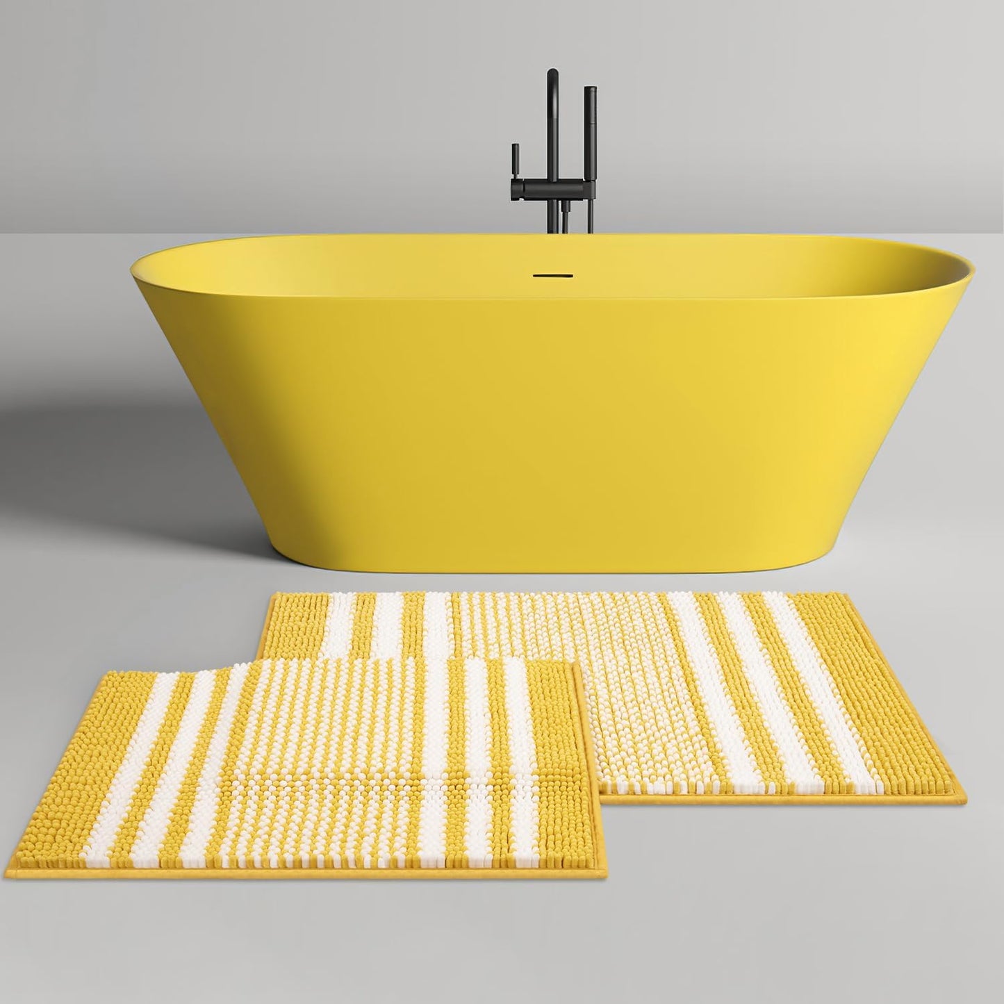 Bathroom Rugs 2 Piece Set Extra Soft and Absorbent Fluffy Mat