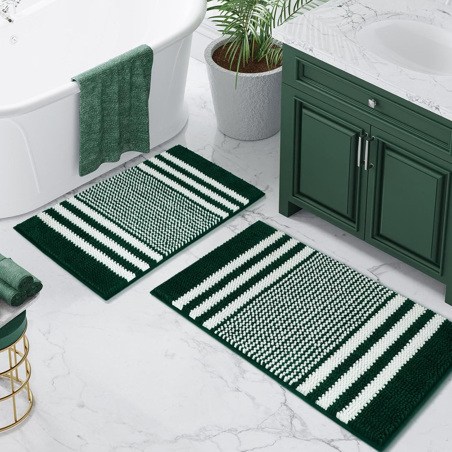 Bathroom Rugs 2 Piece Set Extra Soft and Absorbent Fluffy Mat