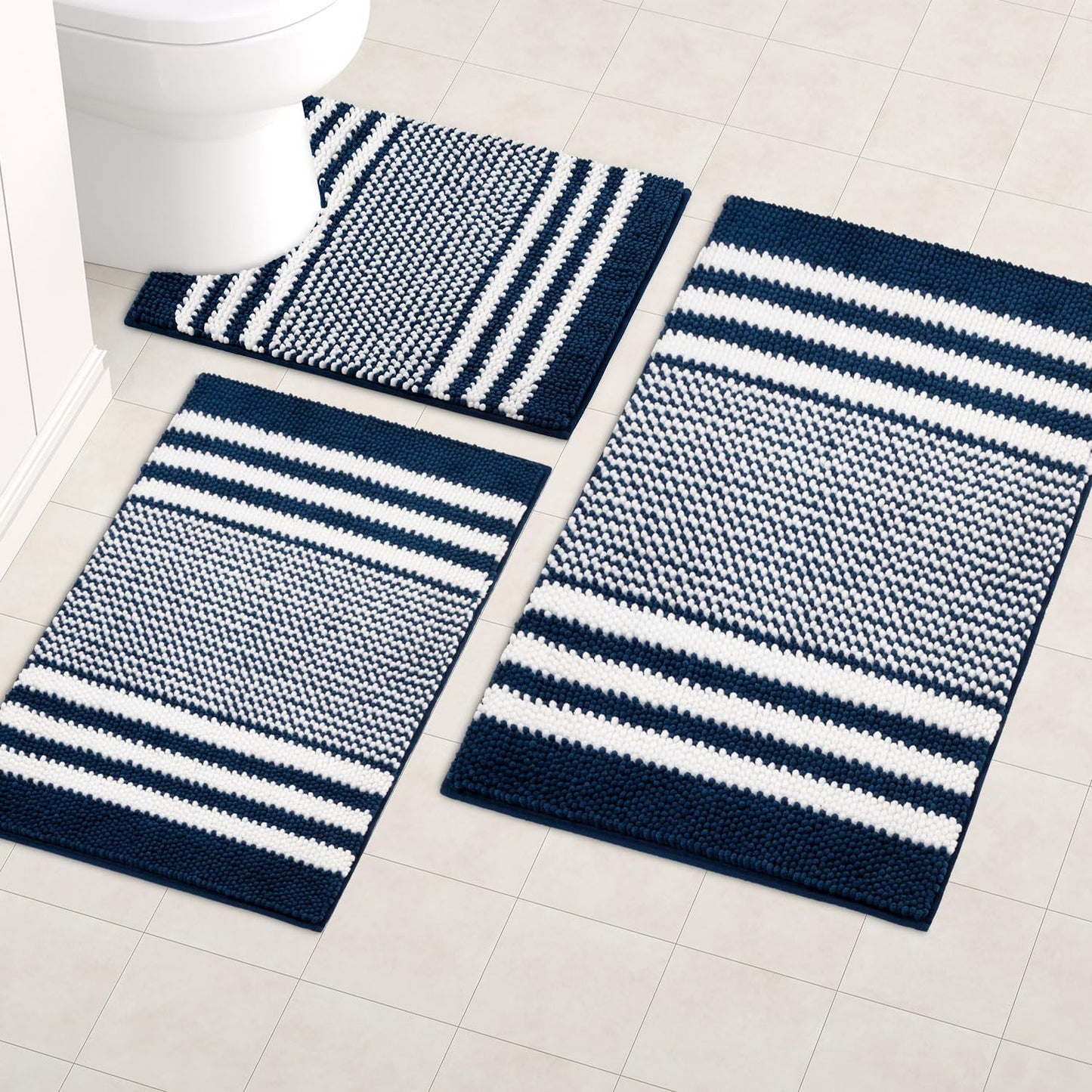 Bathroom Rugs 2 Piece Set Extra Soft and Absorbent Fluffy Mat