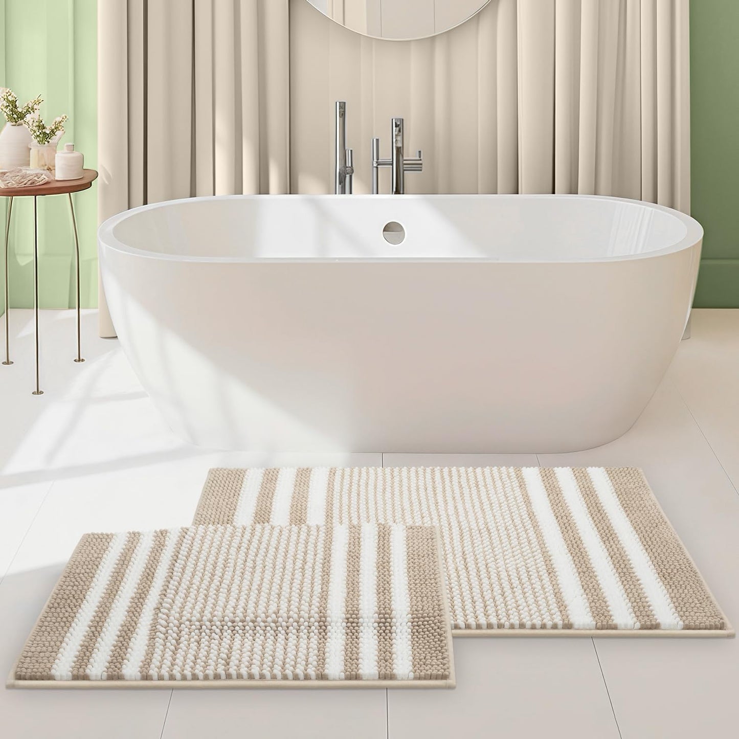 Bathroom Rugs 2 Piece Set Extra Soft and Absorbent Fluffy Mat