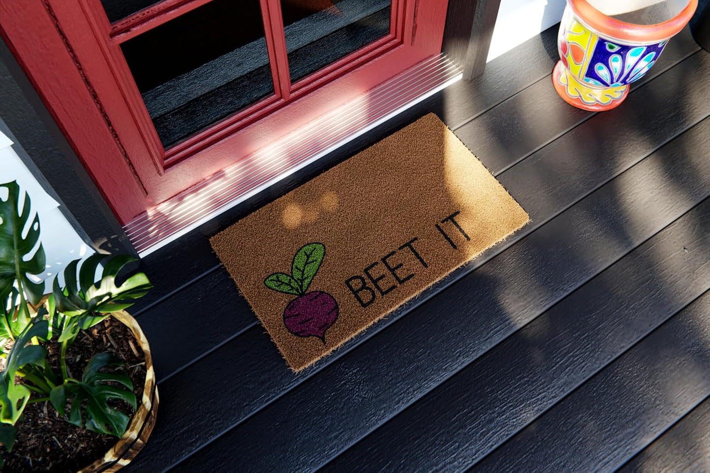 Beet It, Natural Coir Fiber Doormat