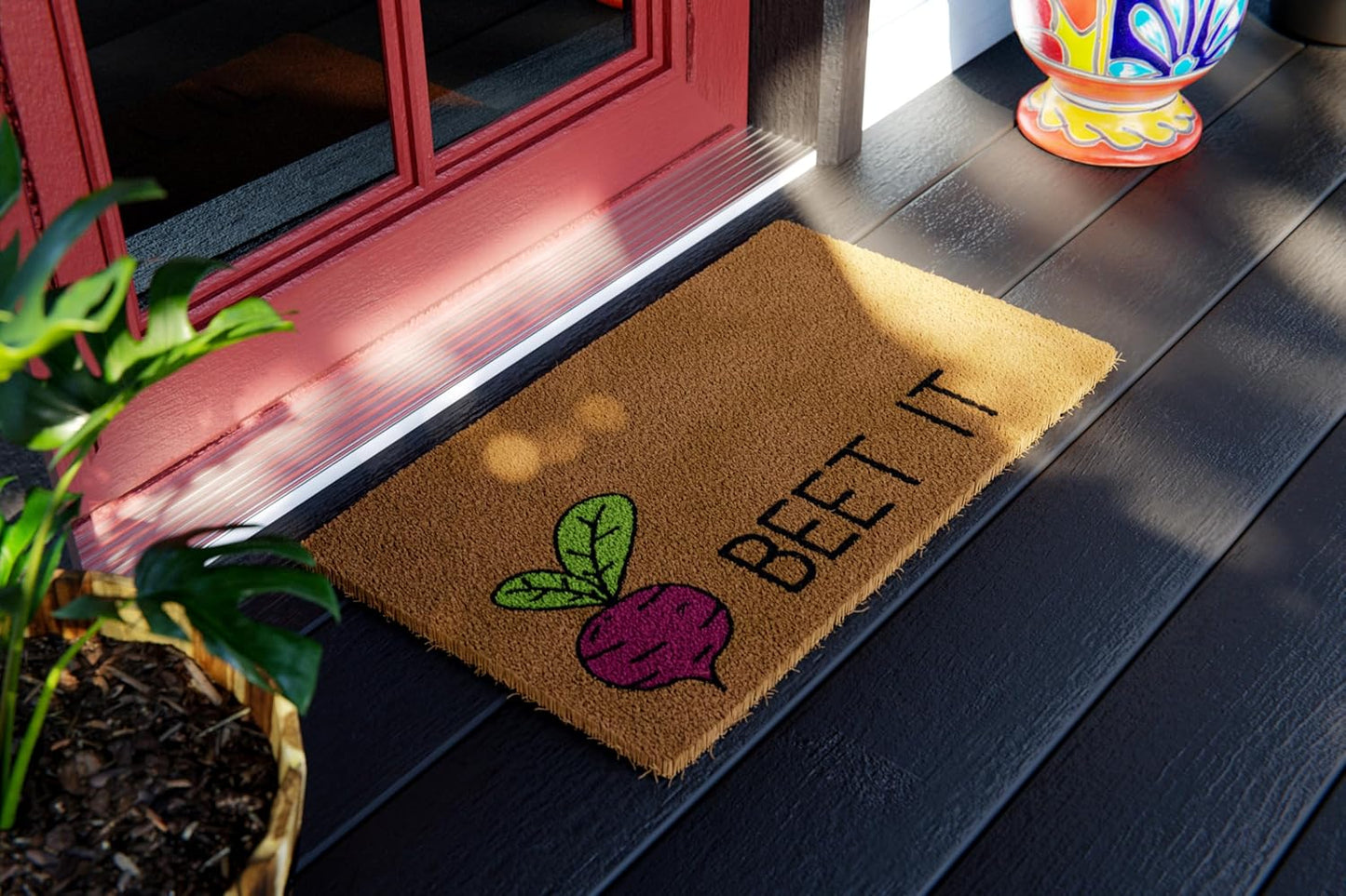 Beet It, Natural Coir Fiber Doormat