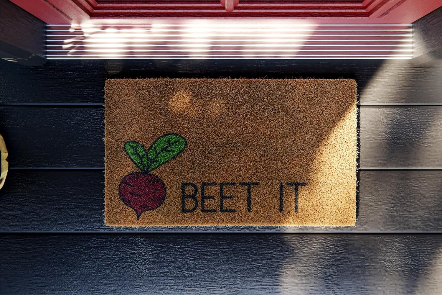 Beet It, Natural Coir Fiber Doormat