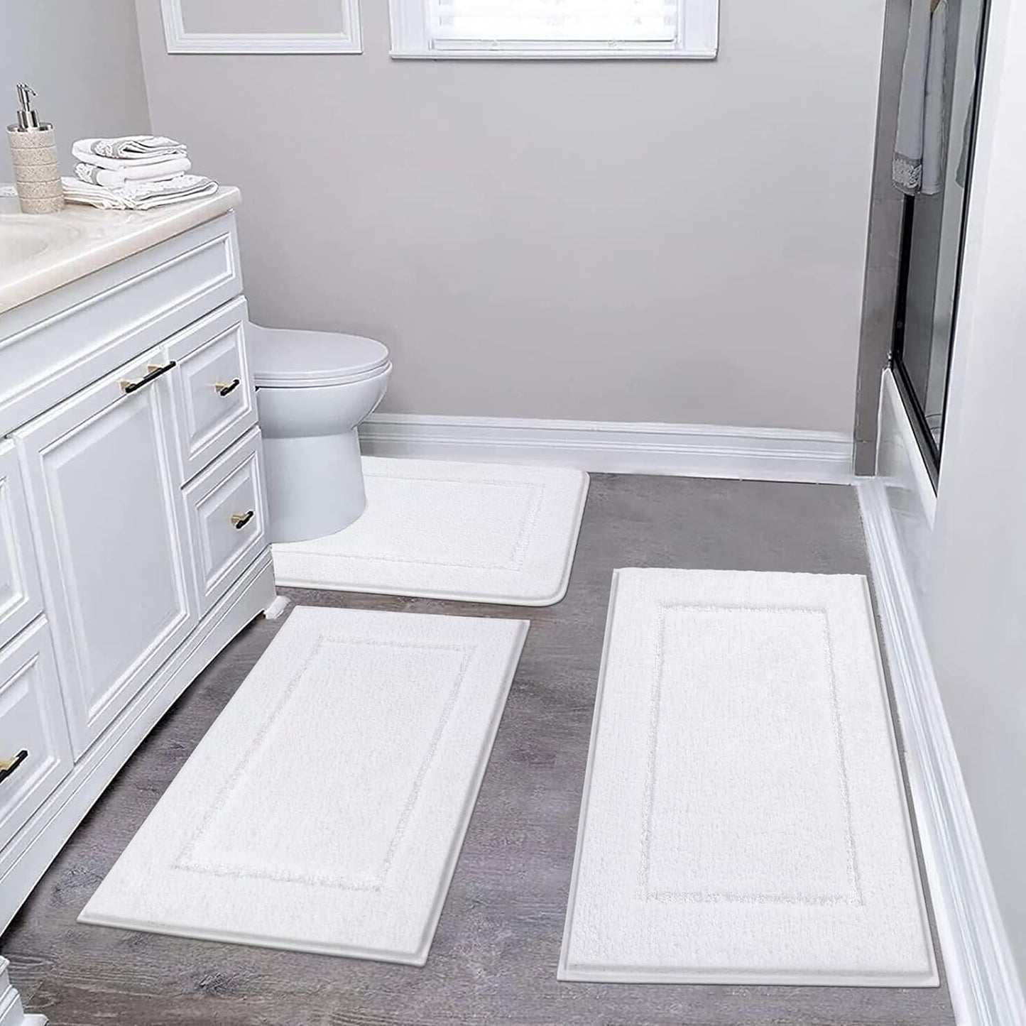 2 Piece, Non Slip Bathroom, Absorbent Bath Rugs