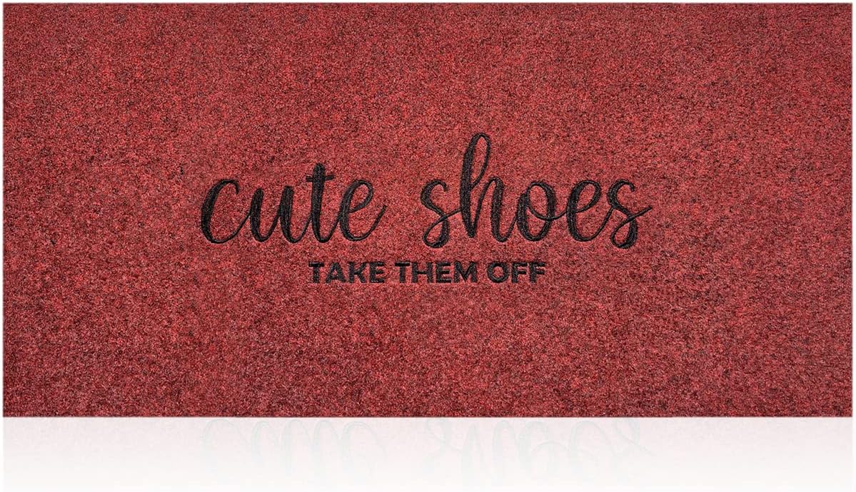 Entryway Cute Shoes Take Them off Mats for Front Door with Rubber Backing Doormat Indoor Mat