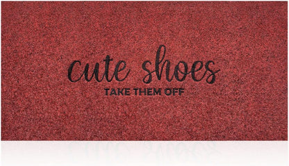 Entryway Cute Shoes Take Them off Mats for Front Door with Rubber Backing Doormat Indoor Mat