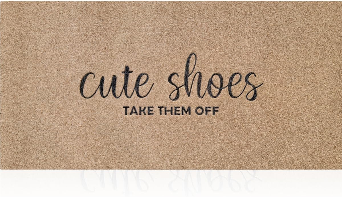 Entryway Cute Shoes Take Them off Mats for Front Door with Rubber Backing Doormat Indoor Mat