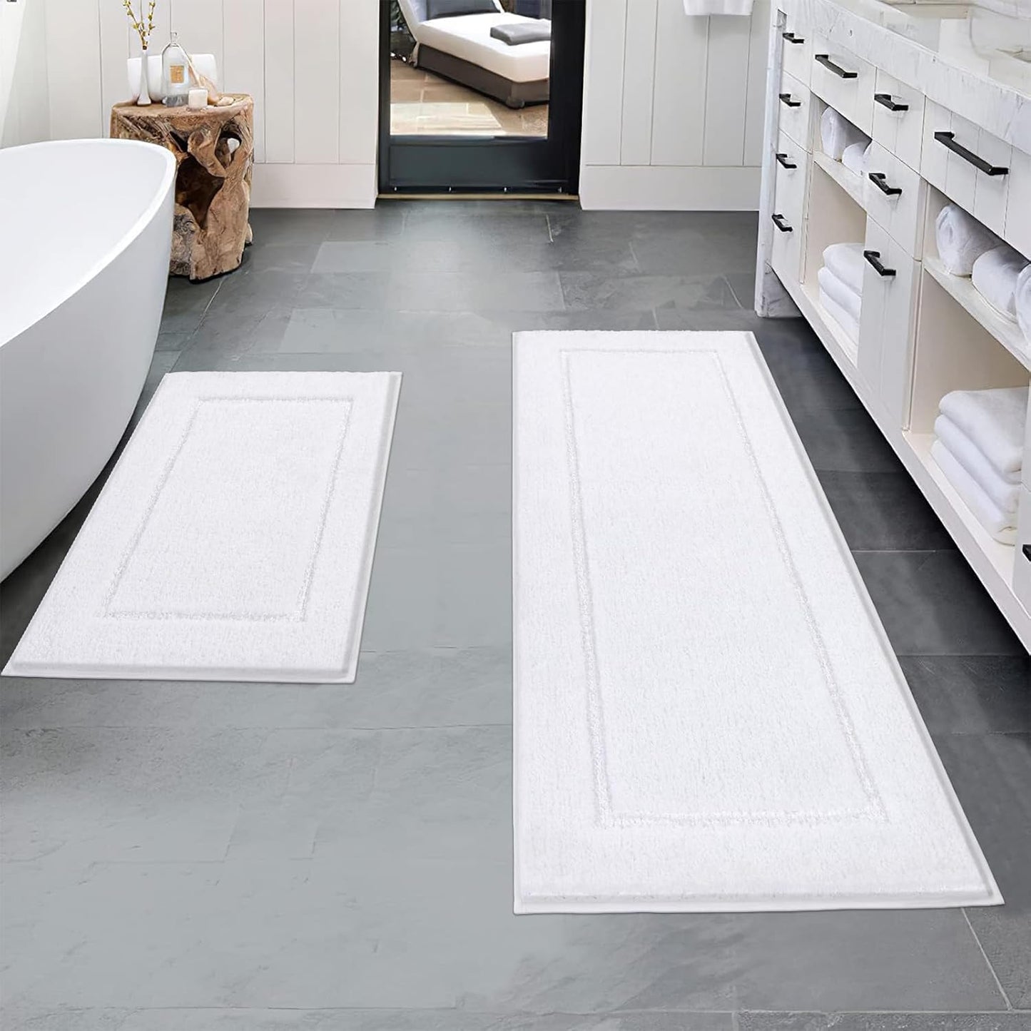 2 Piece, Non Slip Bathroom, Absorbent Bath Rugs