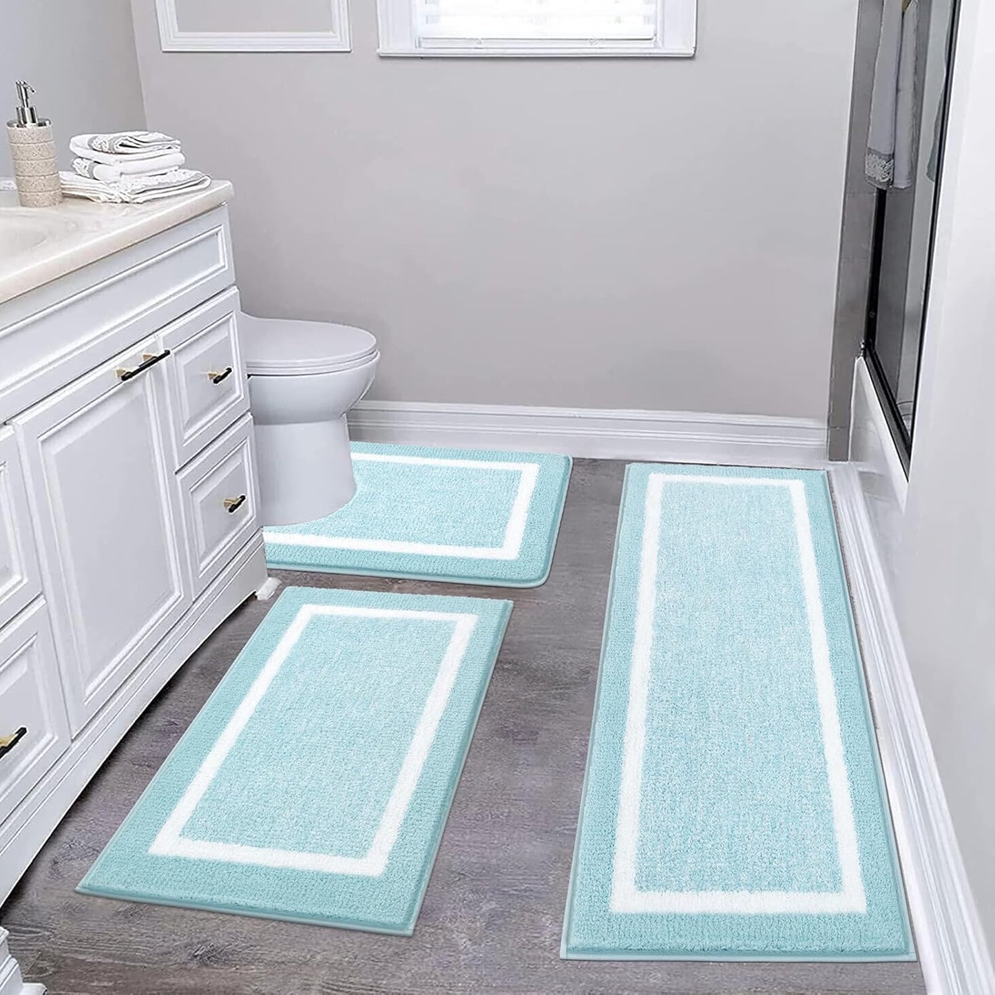 2 Piece, Non Slip Bathroom, Absorbent Bath Rugs