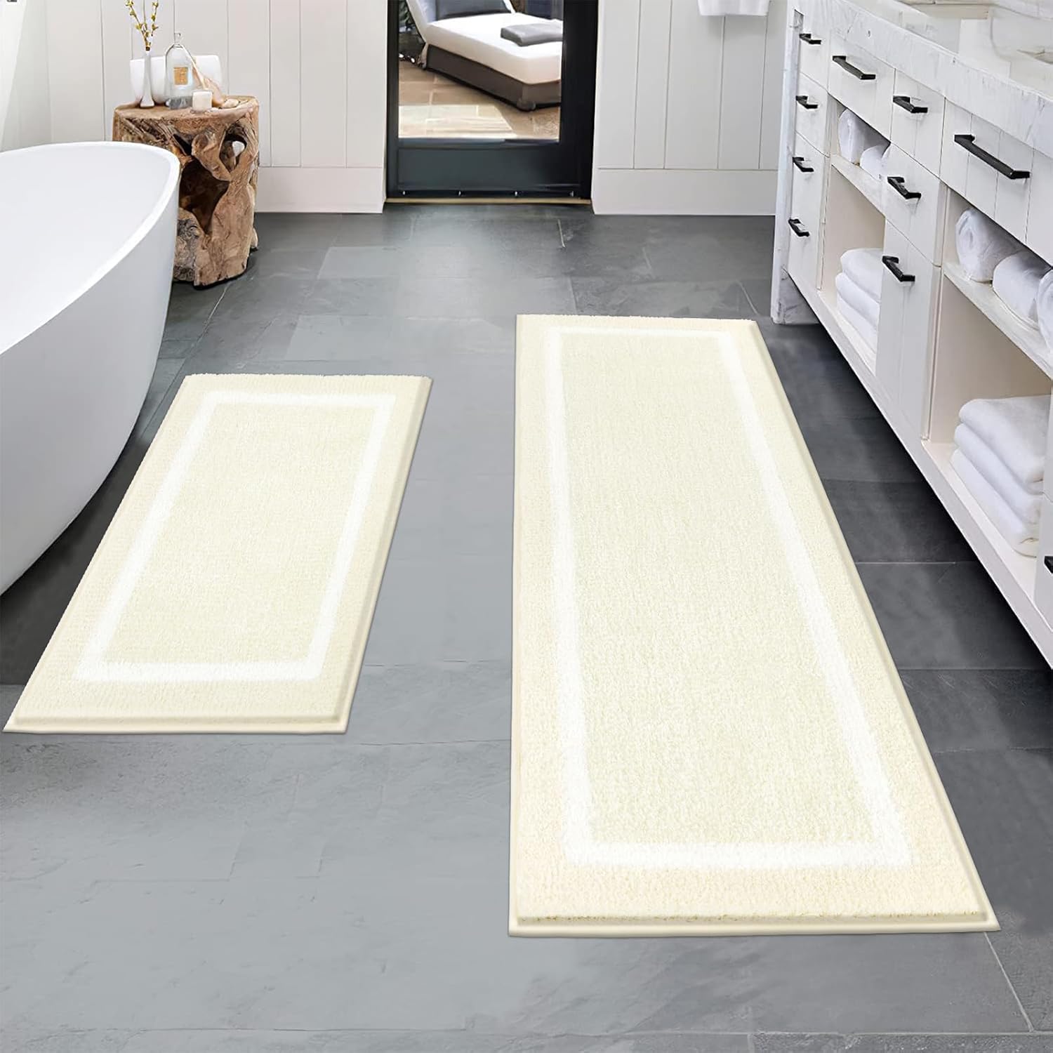 2 Piece, Non Slip Bathroom, Absorbent Bath Rugs