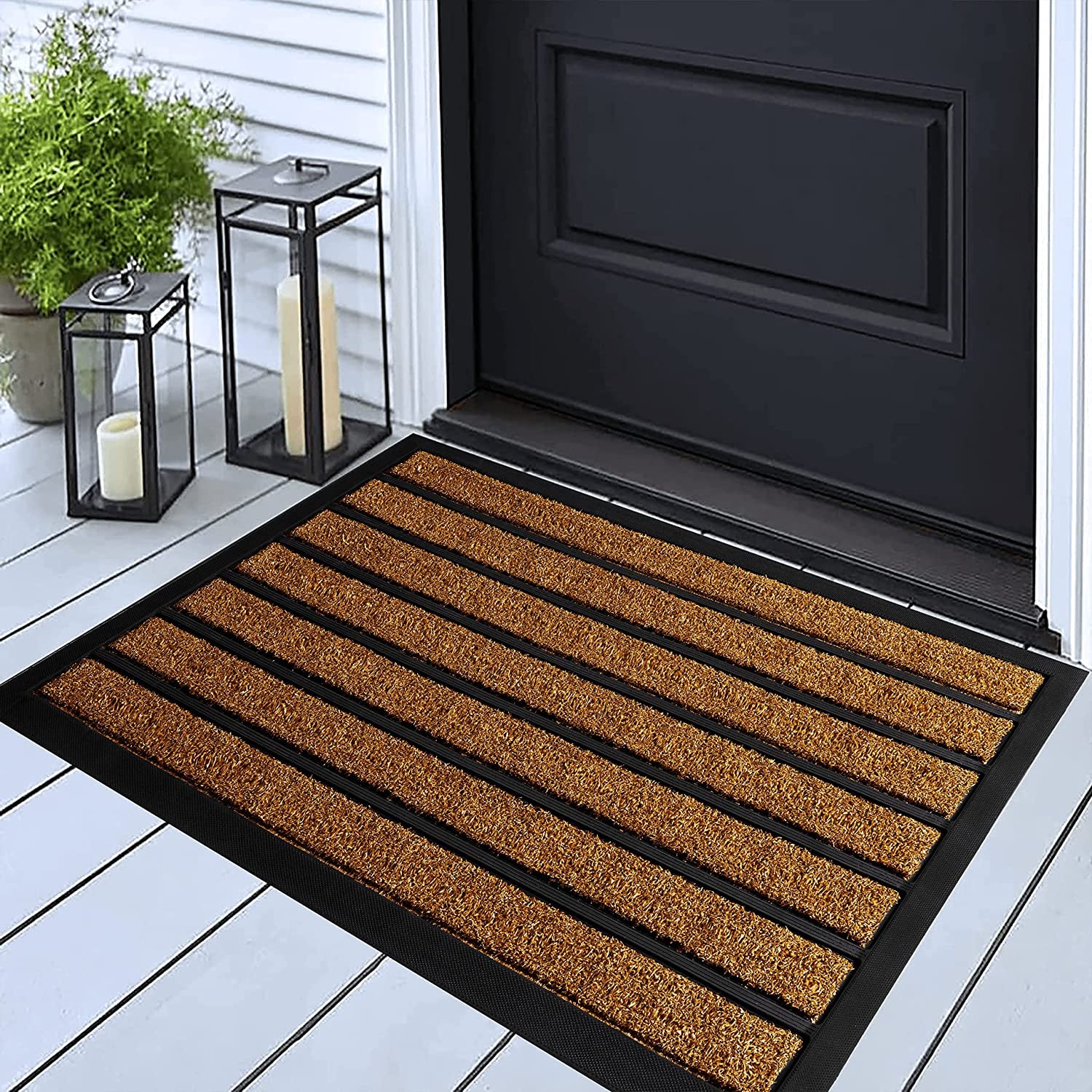 Brown Black Door Mat