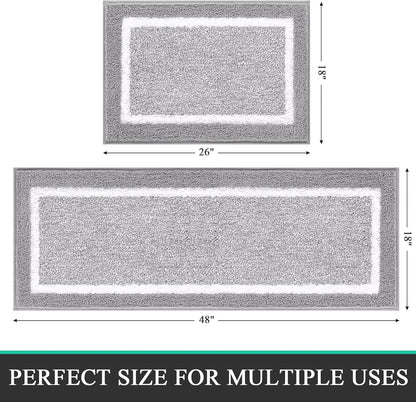 2 Piece, Non Slip Bathroom, Absorbent Bath Rugs