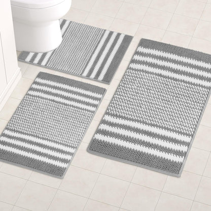  Bathroom Rugs 2 Piece Set Extra Soft and Absorbent Fluffy Mat