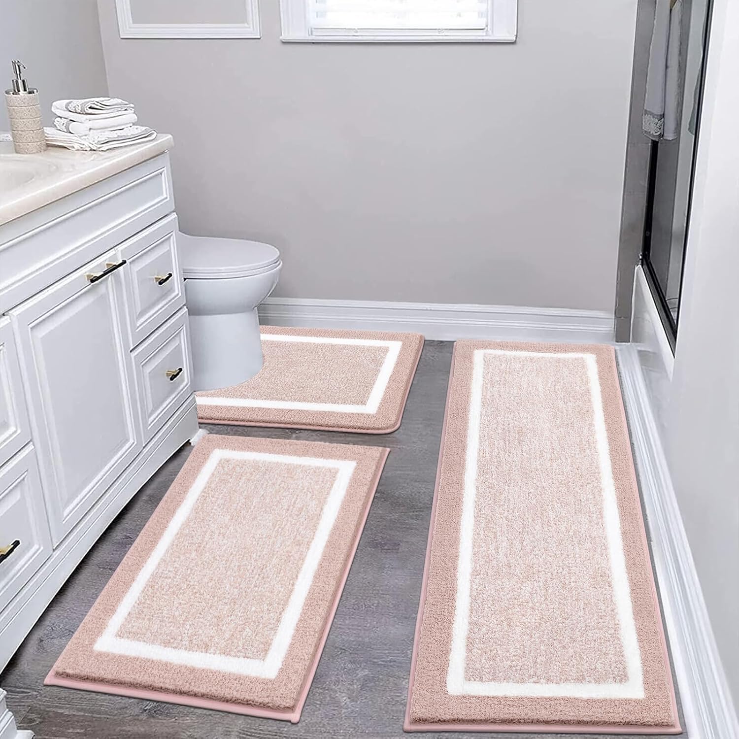 2 Piece, Non Slip Bathroom, Absorbent Bath Rugs