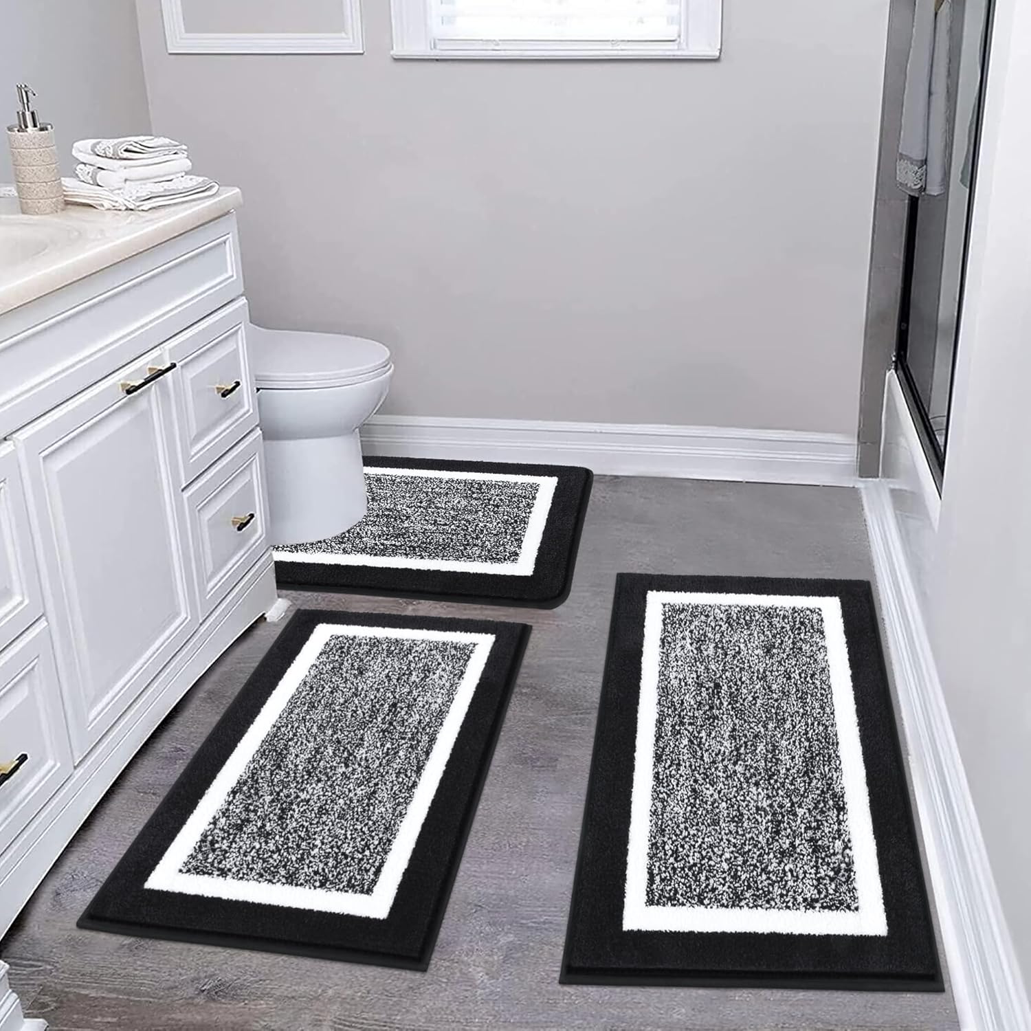 2 Piece, Non Slip Bathroom, Absorbent Bath Rugs