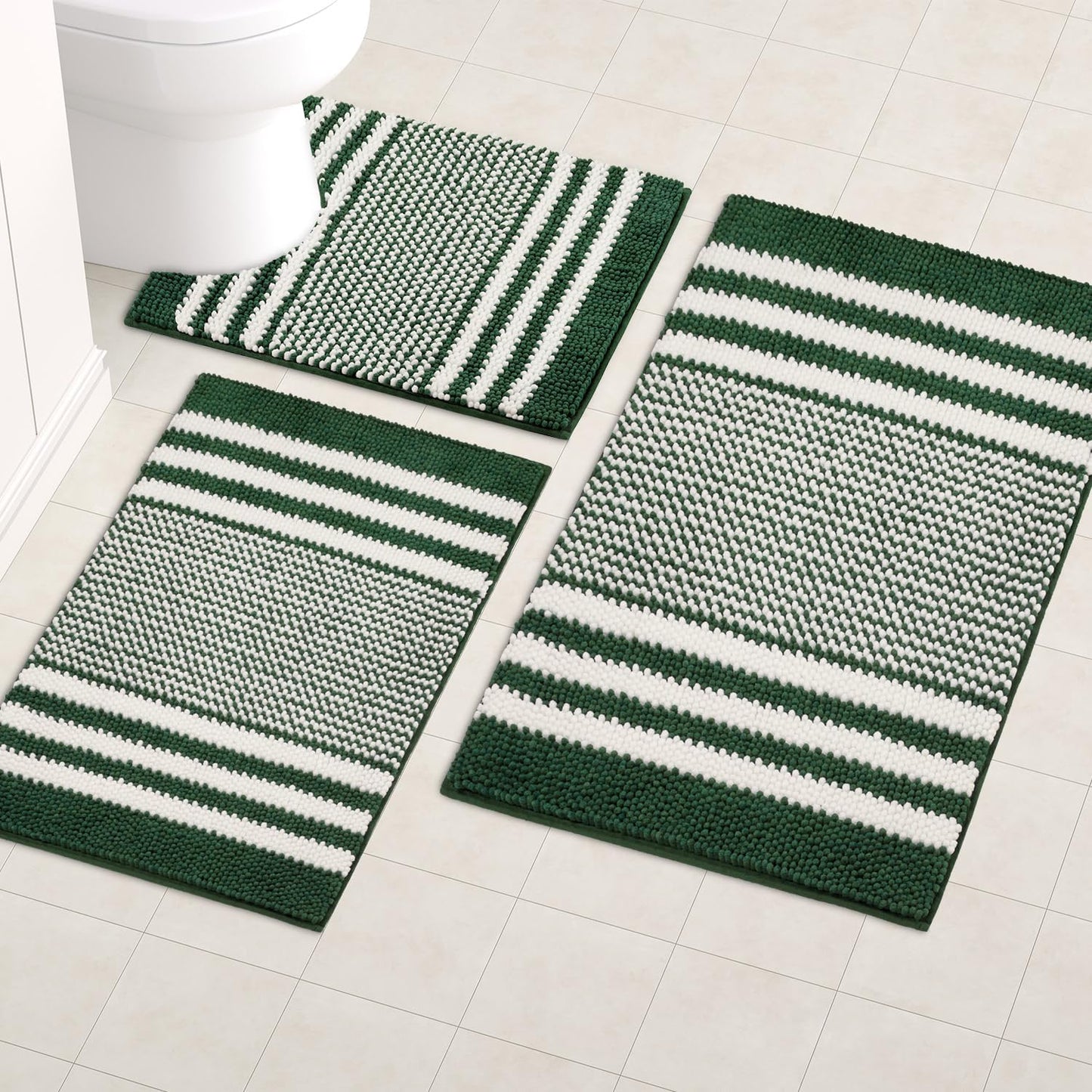  Bathroom Rugs 2 Piece Set Extra Soft and Absorbent Fluffy Mat