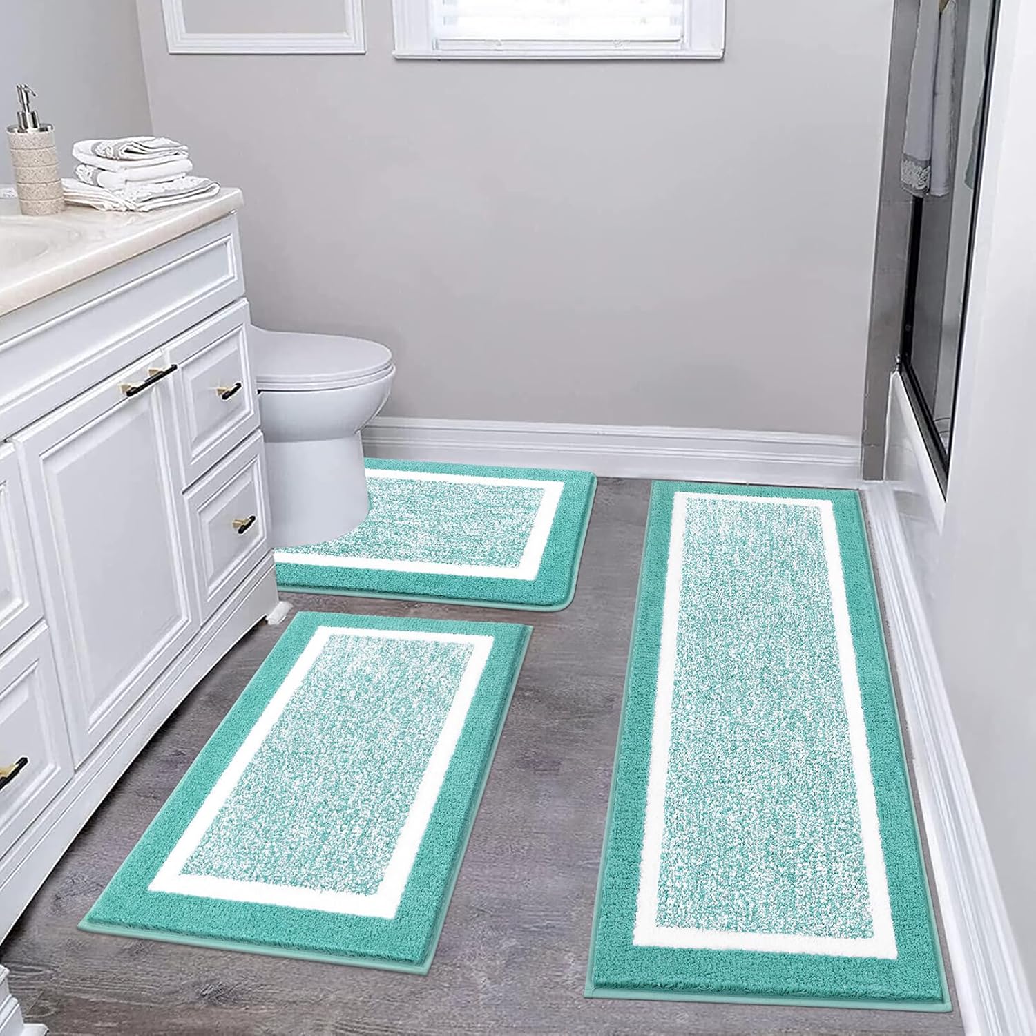 2 Piece, Non Slip Bathroom, Absorbent Bath Rugs