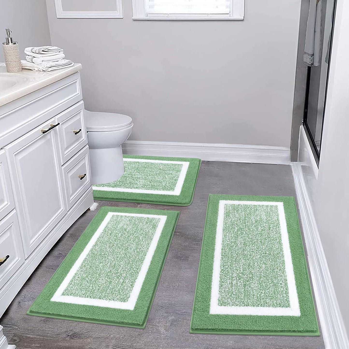 2 Piece, Non Slip Bathroom, Absorbent Bath Rugs