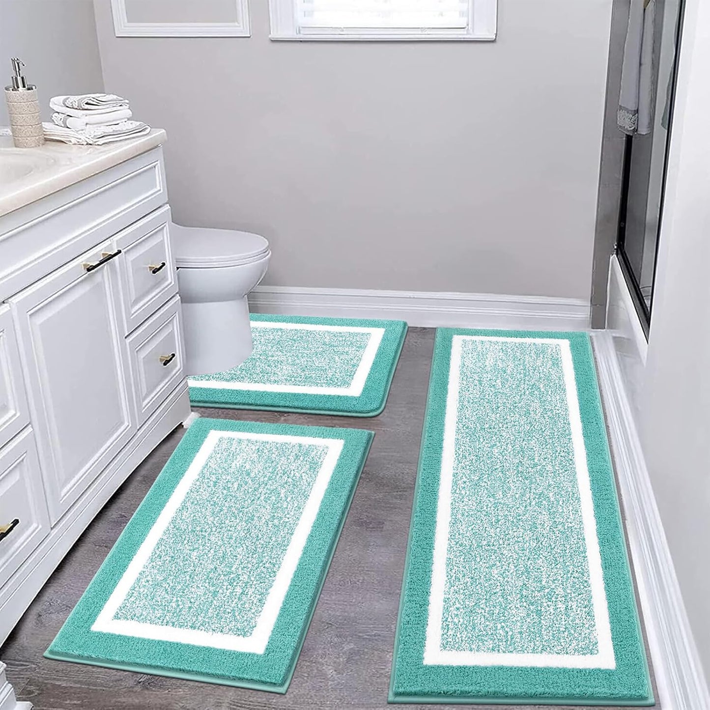 2 Piece, Non Slip Bathroom, Absorbent Bath Rugs