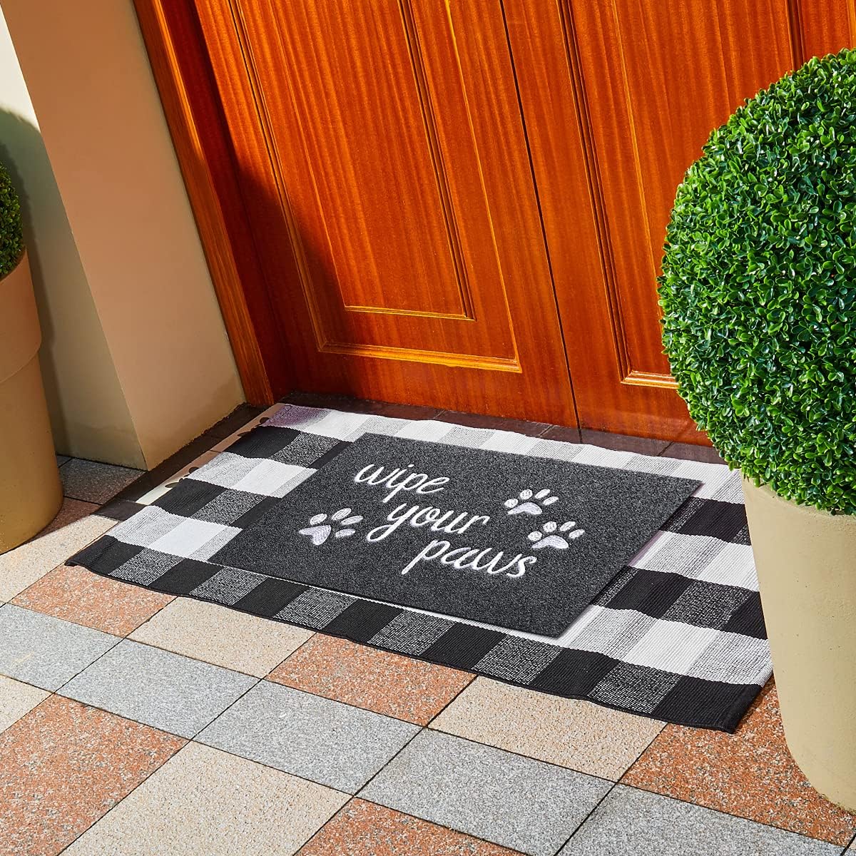 Welcome Door Mat for Entrance Funny Door Mat Wipe Your Paws Floor Mat