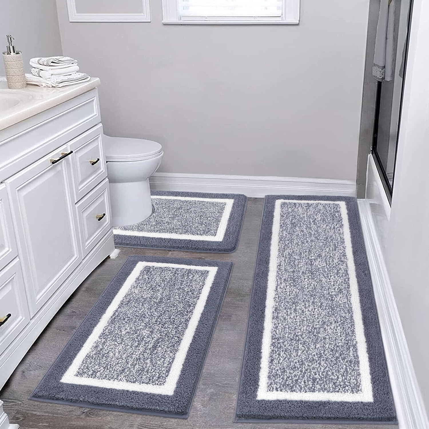 2 Piece, Non Slip Bathroom, Absorbent Bath Rugs