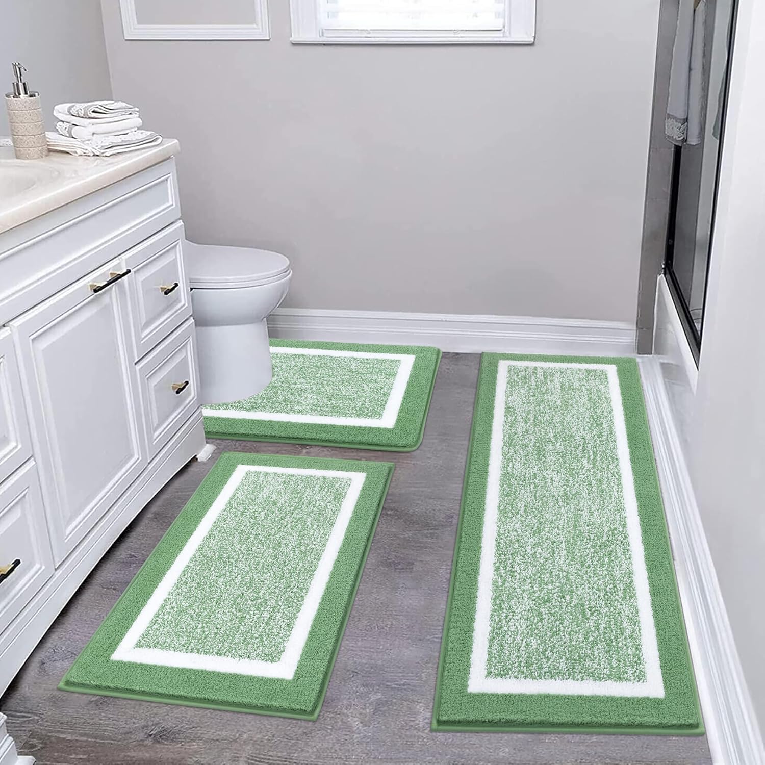 2 Piece, Non Slip Bathroom, Absorbent Bath Rugs