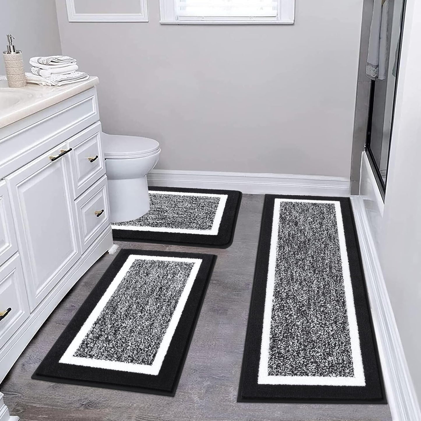 2 Piece, Non Slip Bathroom, Absorbent Bath Rugs