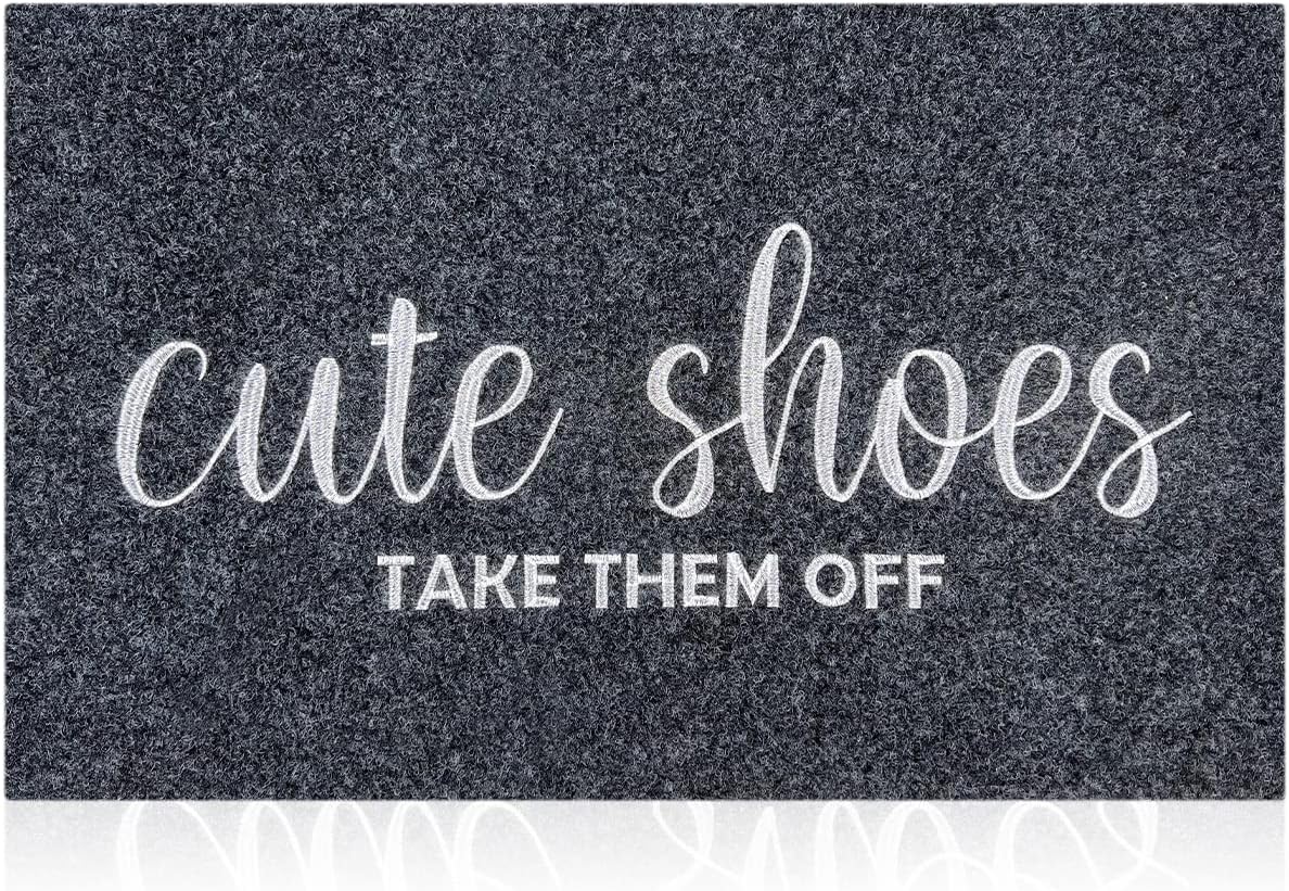 Entryway Cute Shoes Take Them off Mats for Front Door with Rubber Backing Doormat Indoor Mat