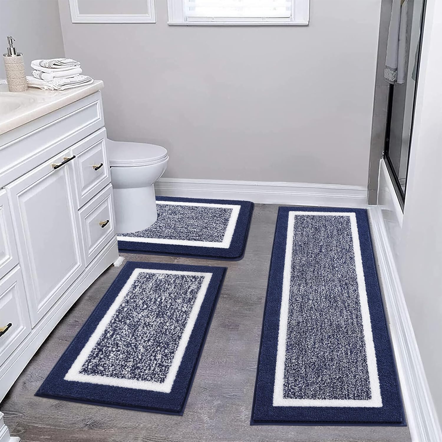 2 Piece, Non Slip Bathroom, Absorbent Bath Rugs