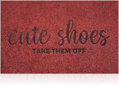 Entryway Cute Shoes Take Them off Mats for Front Door with Rubber Backing Doormat Indoor Mat