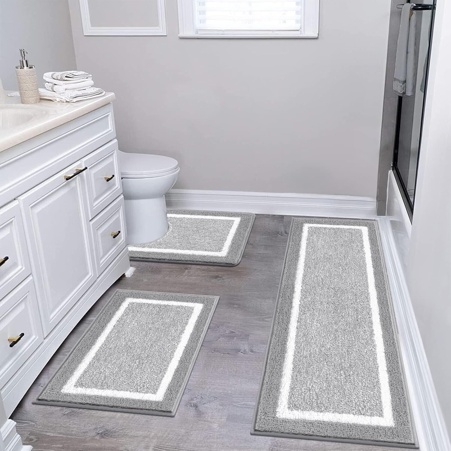 2 Piece, Non Slip Bathroom, Absorbent Bath Rugs