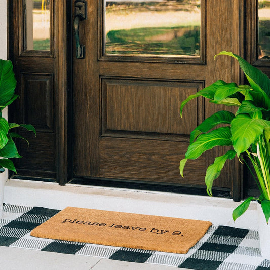 Please Leave By pm Natural Coir Doormat with Non-Slip Backing 