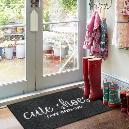 Entryway Cute Shoes Take Them off Mats for Front Door with Rubber Backing Doormat Indoor Mat