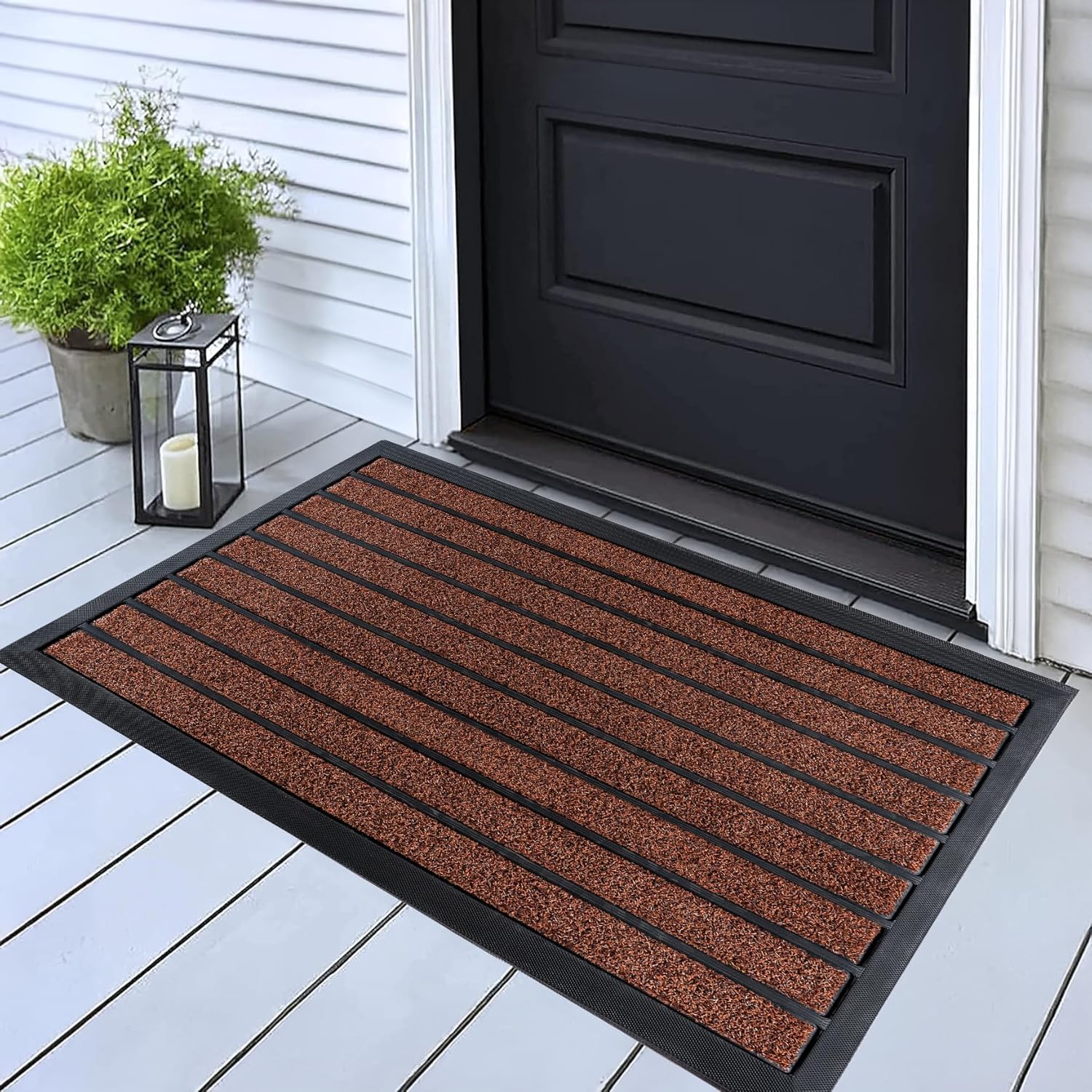 Brown Black Door Mat