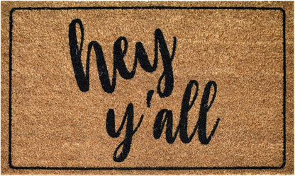 Hey Y'all Natural Coir Door Mat