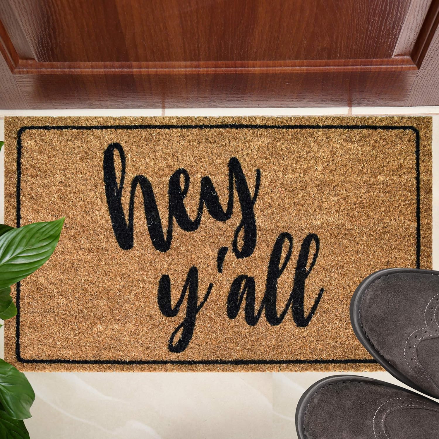 Hey Y'all Natural Coir Door Mat