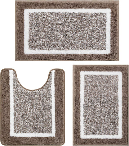 2 Piece, Non Slip Bathroom, Absorbent Bath Rugs