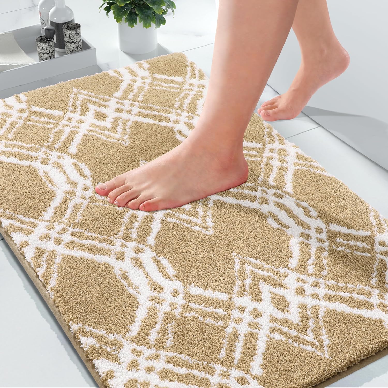 Thick Plush Bath Mat, Non-Slip