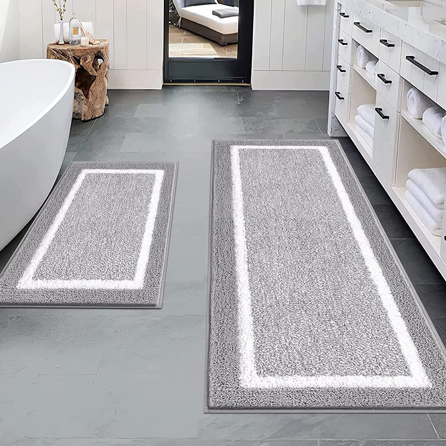 2 Piece, Non Slip Bathroom, Absorbent Bath Rugs