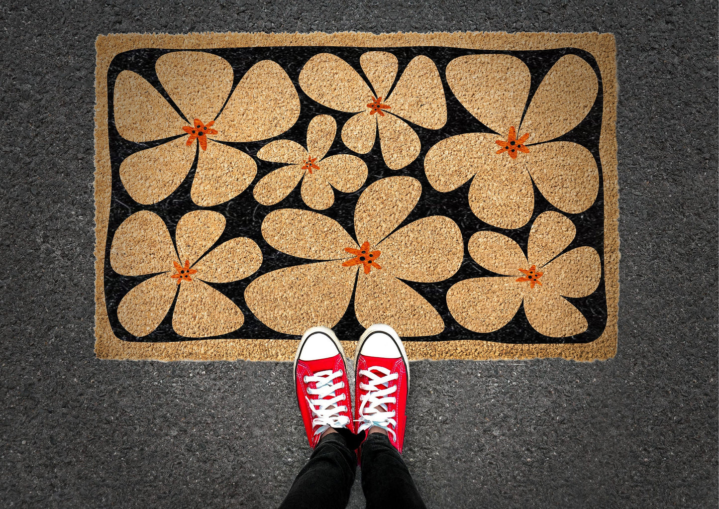 Flowery Welcome Mat